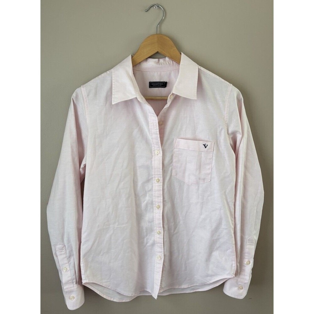 Vineyard Vines Pink Button Down Shirt Long Sleeve Classic Fit Size 2